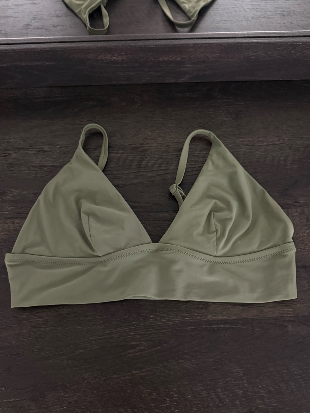 Aerie Olive Triangle Bikini Top